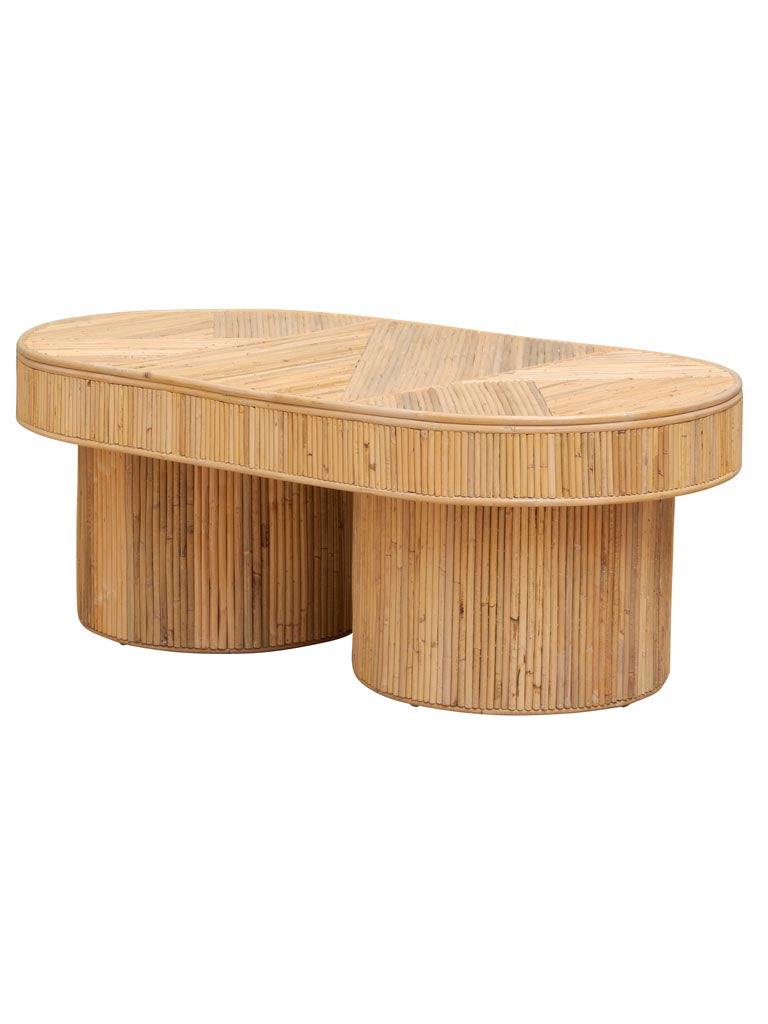 Table basse rotin cannelé Carica 109 cm — Bōme