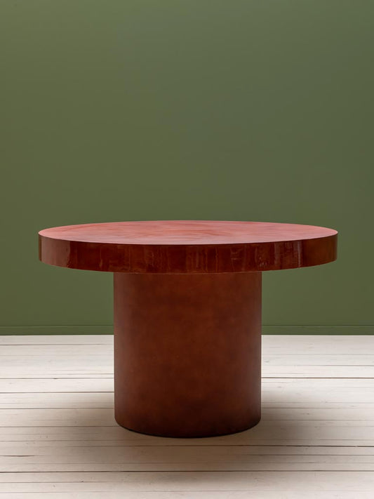 Table ronde métal laqué bordeaux Grenade 120 cm — Bōme