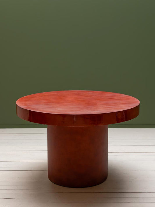 Table à manger ronde fer laqué rouge bordeaux Grenade — Bōme