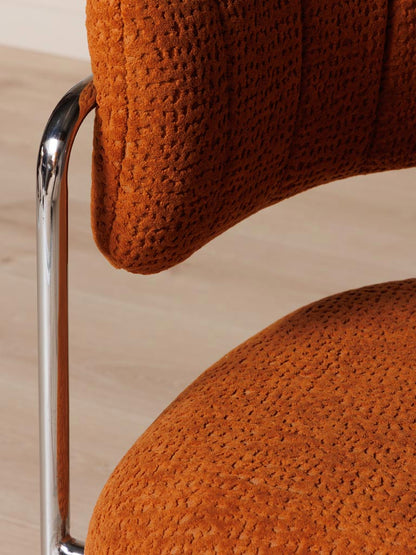 Détail assise tissu marron chaise London — Bōme