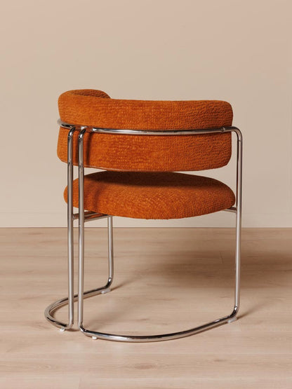 Chaise chrome marron London profil — Bōme