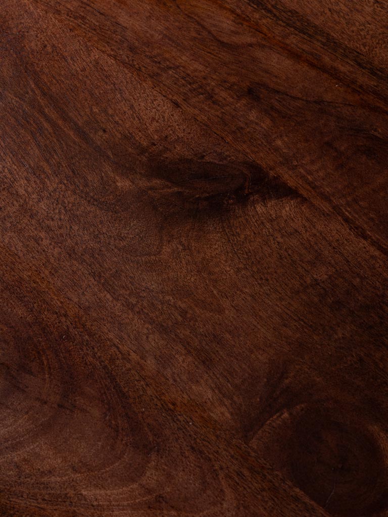 Vue dessus table ronde manguier bois foncé 120 cm Cup — Bōme